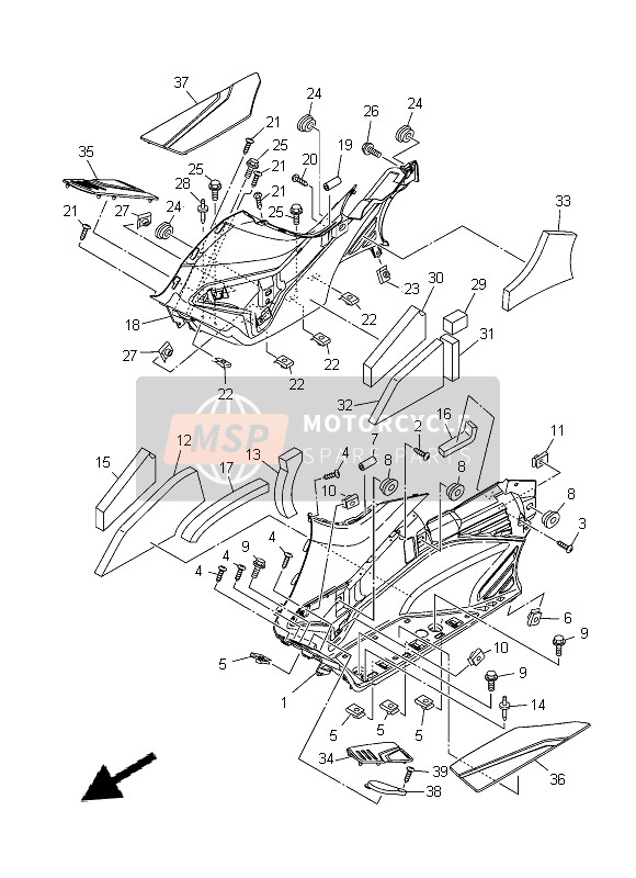 Yamaha XP500A 2014 Supporter & Repose Pieds 2 pour un 2014 Yamaha XP500A